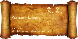 Kustos Kabos névjegykártya